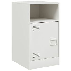 vidaXL Нощно шкафче, бяло, 34,5x39x62 см, стомана