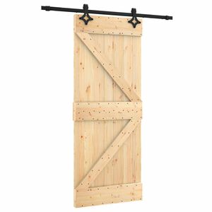 vidaXL Преплъзваща се врата 85 x 210 cm Естествено и черно