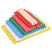 vidaXL Комплект дървени строителни блокове 150 части цветни бор масив