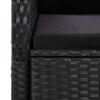 vidaXL Градински трапезен комплект 7 части възглавници черен полиратан