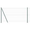 vidaXL Стълб за ограда. Зелен 50 x 1,2 м (36 мм мрежа) Стомана и PVC