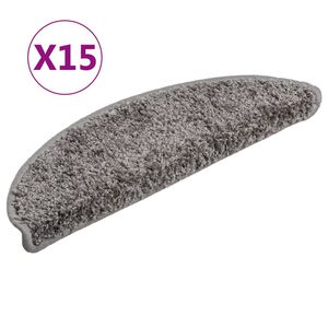 vidaXL Изтривалки за стълби, 15 бр., 56x17x3 см, сиви, полукръгли