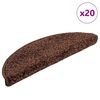 vidaXL Изтривалки за стълби, 20 бр., 56x17x3 см, кафяви, полукръгли