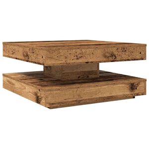 vidaXL Холна маса, въртяща се на 360 градуса, от старо дърво, 70x70x34,5 см
