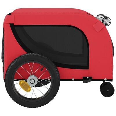 vidaXL Ремарке за колело за любимци черно червено Оксфорд плат желязо
