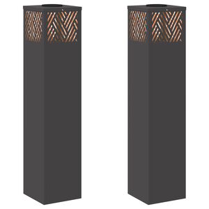 vidaXL Соларна LED светлина за пътека 2 бр. Топло бяло 18 x 18 x 80 см