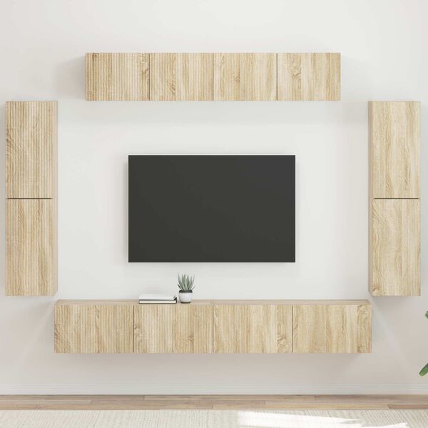 vidaXL ТВ шкаф 8 pcs Сонома дъб