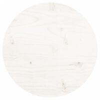 vidaXL Плот за маса, кръгъл, бял, Ø30x3 см, бор масив