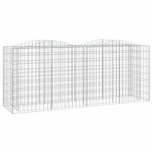 vidaXL Извит габион повдигната леха 200x50x100 см поцинковано желязо