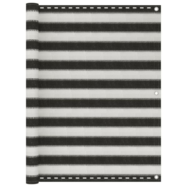 vidaXL Балконски параван, HDPE, 120x500 см, антрацит и бяло