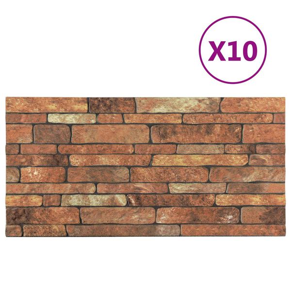vidaXL Стенни панели 10 pcs Кафяв и бял 100 x 50 cm EPS пяна