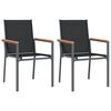 vidaXL Градински столове 2 бр черни 55x61,5x90 см Textilene и стомана