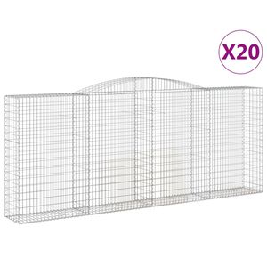 vidaXL Габионни кошници арка 20 бр 400x50x160/180см поцинковано желязо