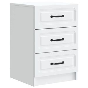 vidaXL Нощен шкаф Бяло 43 x 41 x 63,5 см Инженерна дървесина