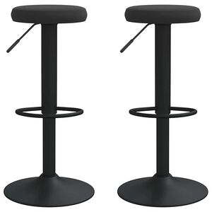 vidaXL Бар табуретки, 2 бр, черни, кадифе