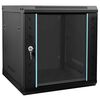 vidaXL Мрежов кабинет със съхранение Черно 53 x 60 x 60 см Стомана