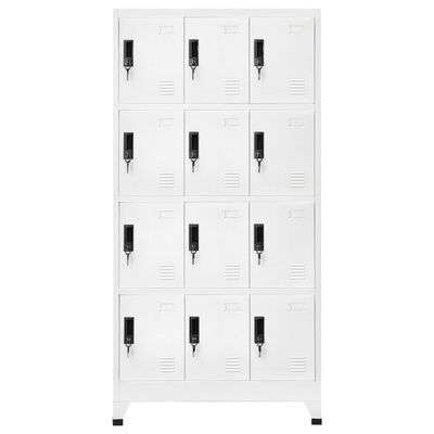 vidaXL Заключващ се шкаф, бял, 90x45x180 см, стомана