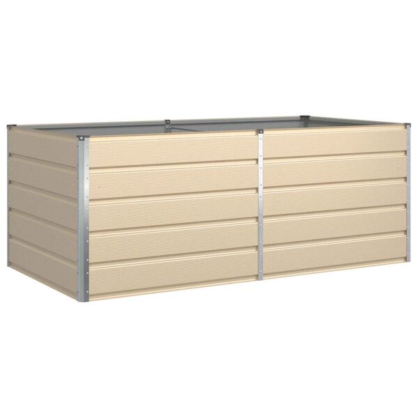 vidaXL Кашпа Слонова кост 195 x 100 x 45 см Галванизирана стомана