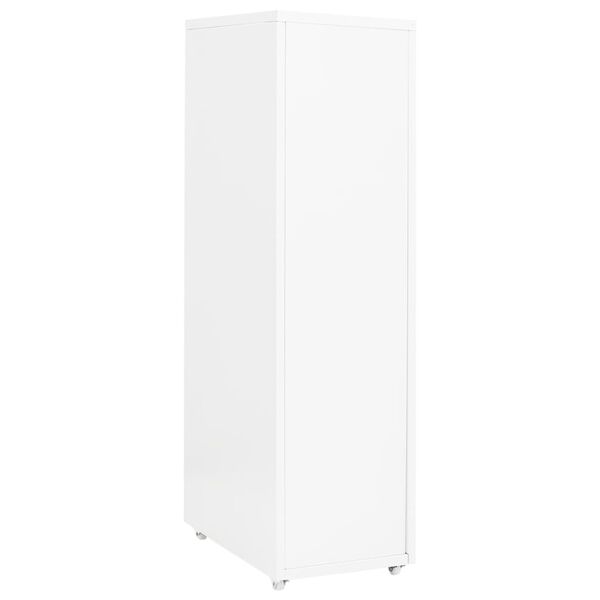 vidaXL Мобилен офис шкаф, бял, 28x41x109 см, метал