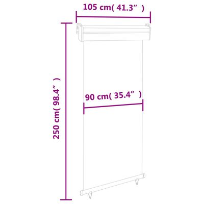 vidaXL Вертикална тента за балкон, 105x250 см, сива