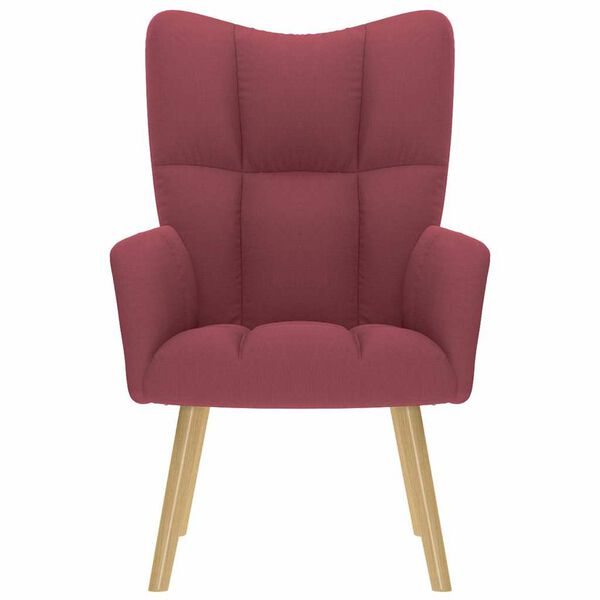 vidaXL Релаксиращ стол, виненочервен, плат