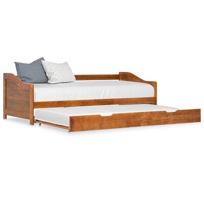 vidaXL Рамка за легло разтегателен диван меденокафява бор 90x200 см