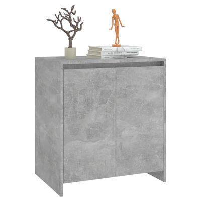 vidaXL Сайдборд, бетонно сив, 70x41x75 см, инженерно дърво