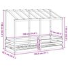 vidaXL Детско легло с покрив, бяло, 75x190 см, борово дърво масив