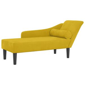vidaXL Кушетка с възглавници, жълта, кадифе