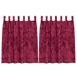 vidaXL Кадифени завеси С завеси 2 pcs Виненочервен 140 x 140 cm Кадифе