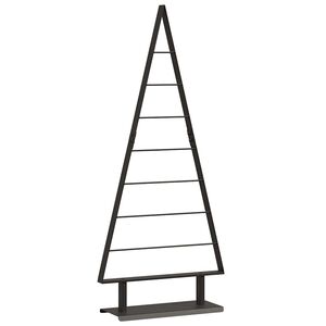 vidaXL Метално коледно дърво с поставка Черно 125,5 cm Стомана