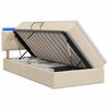 vidaXL LED легло за съхранение с матрак Кремаво 90 x 200 cm Текстил