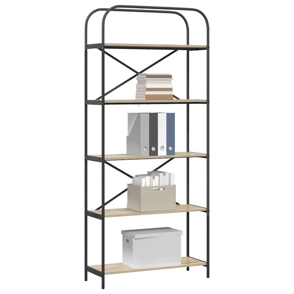 vidaXL Рафт за книги Сонома дъб 80 x 30 x 183 см Инженерно дърво