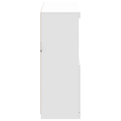 vidaXL Сайдборд с LED светлини, бял, 81x37x100 см