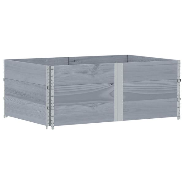 vidaXL Градинска кашпа, сив, 150x100 см, борова дървесина масив