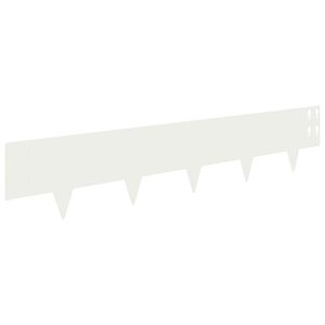vidaXL Ограда за трева 50 бр. 100 x 20 cm Стомана Бяло