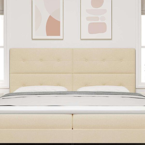 vidaXL Облегалка за глава с таблото Крем 200 cm Изкуствена