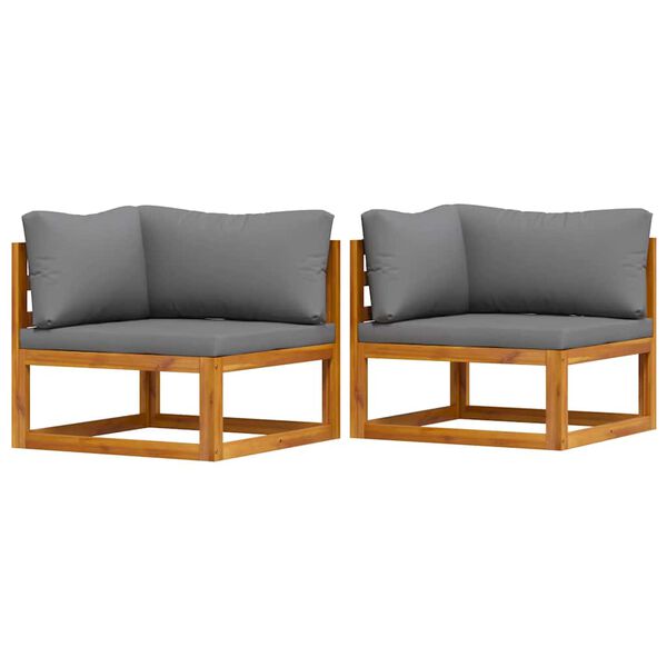 vidaXL Модулни ъглови дивани с възглавници, 2 бр, тъмносиви