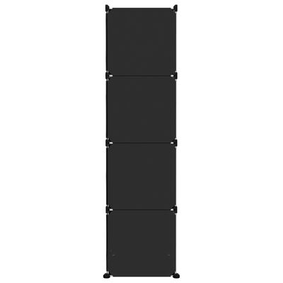vidaXL Детски кубичен шкаф за съхранение с 10 куба, черен, PP