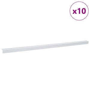 vidaXL Профили за ръбове на стълби 10 бр. Сребрист 67 x 3.5 x 3 см