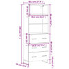 vidaXL Висок шкаф, бял, 69,5x34x180 см, инженерно дърво