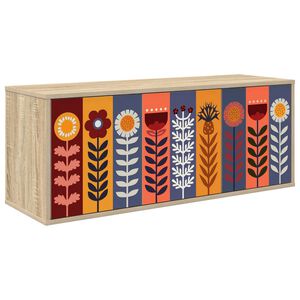 vidaXL Стенен телевизионен шкаф ESSEN 102 x 33 x 40 см Дъб сонома