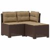 vidaXL Пейка за градина с Cushions във вид на ратан ПП Кафяво