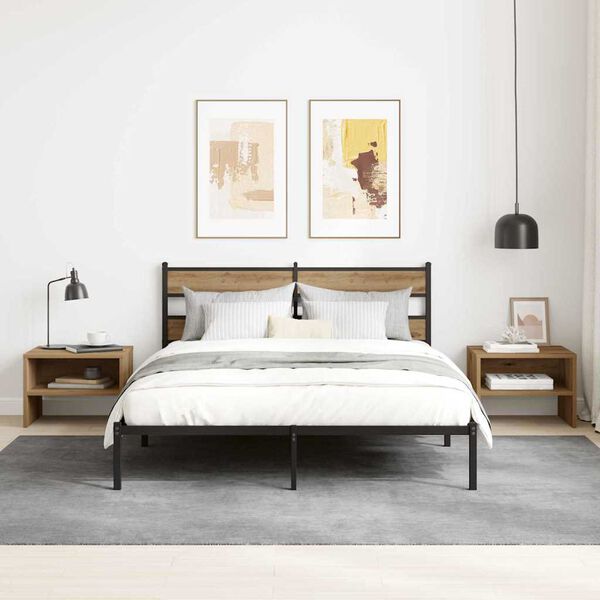 vidaXL Нощен шкаф 2 pcs дъб артизан 40 x 40 x 30 cm Инженерно дърво