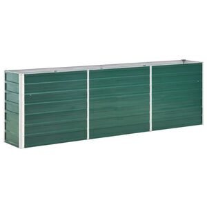 vidaXL Градинска висока леха поцинкована стомана 240x40x77 см зелена