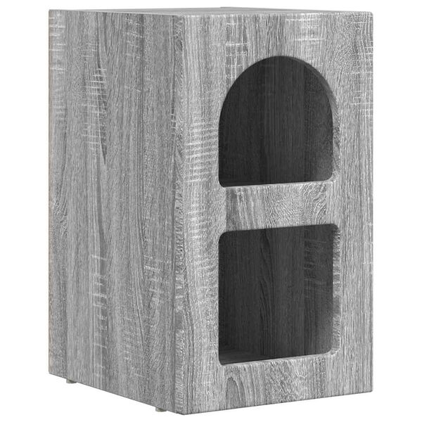 vidaXL Нощно шкафче Сив Сонома 29,5 x 33,5 x 50 см Инженерно дърво