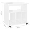 vidaXL Подвижен шкаф, бял гланц, 60x45x60 см, инженерно дърво