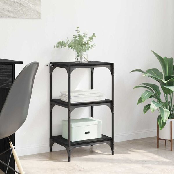 vidaXL Шкаф за книги Черен дъб 40 x 33 x 70,5 см