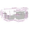 vidaXL Градински комплект с възглавници, 7 части, кафяв, полиратан