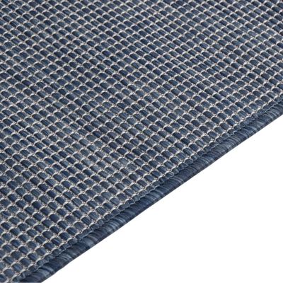 vidaXL Градински плоскотъкан килим, 80x150 см, син